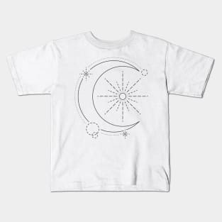 crescent moon and stars Kids T-Shirt